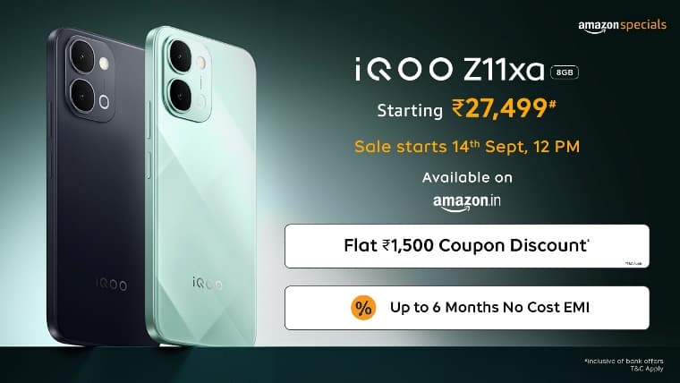 iQOO Launches Z11xa 5G with 7200mAh Battery and MediaTek Dimensity 7400-Turbo
