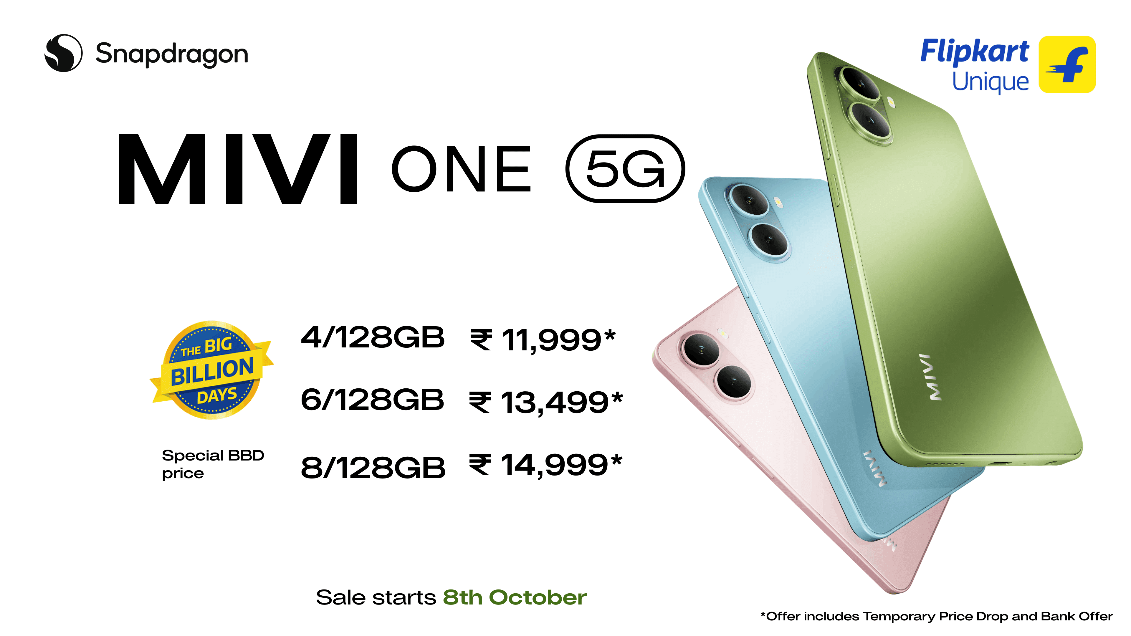 Mivi Enters India’s Smartphone Market with Mivi One 5G, Starting at a special BBD price of ₹11999* on Flipkart