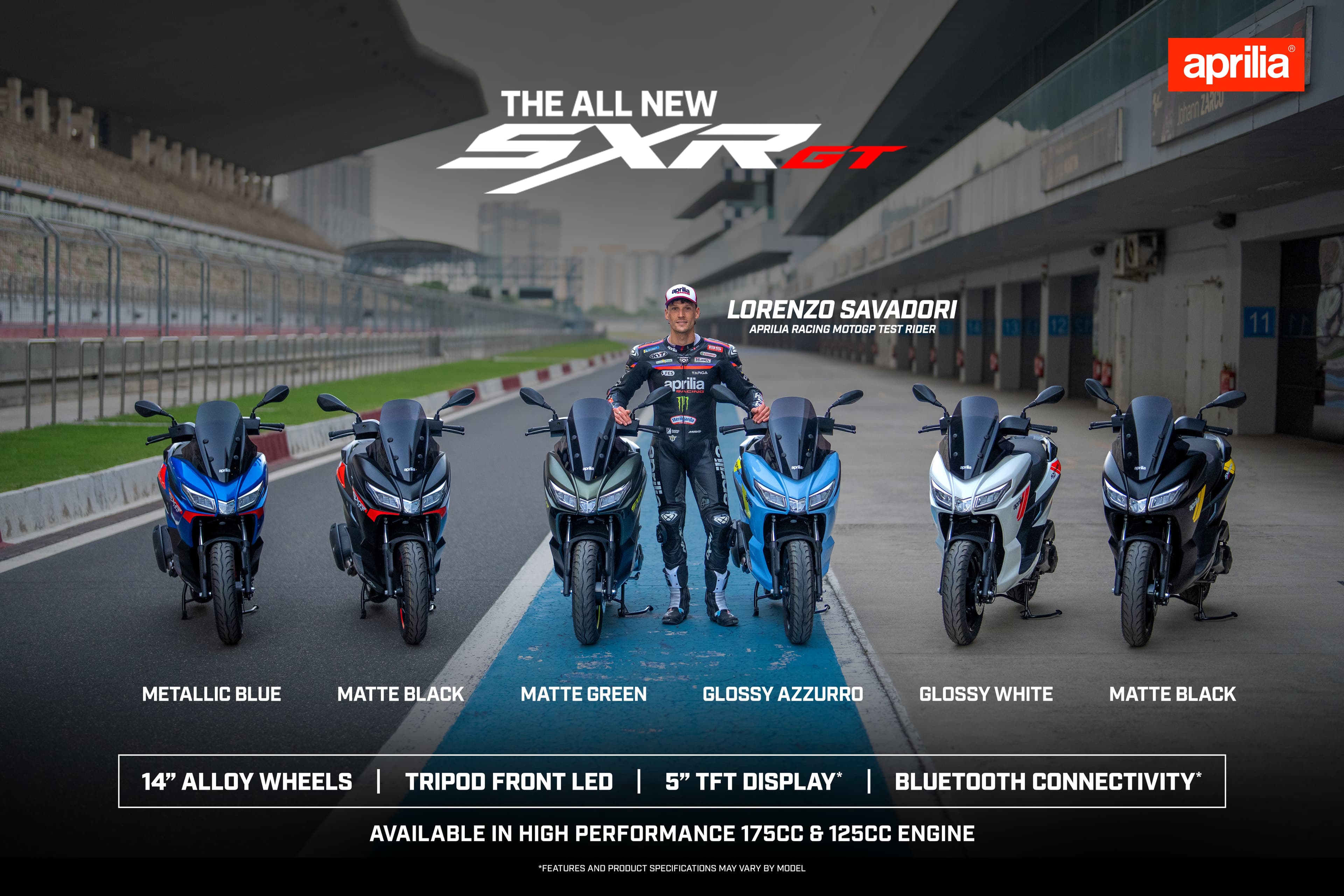 Aprilia India Announces Prices for the All-New SXR GT Range
